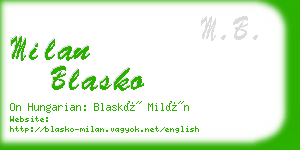 milan blasko business card